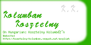 kolumban kosztelny business card